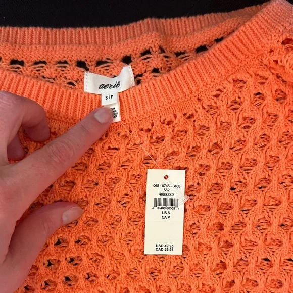 Aerie Orange and Yellow Knit Sweater - Picture 3 of 3